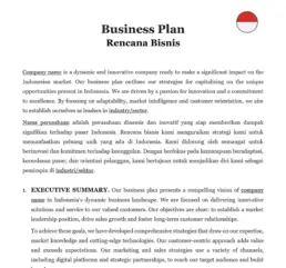 Business plan Indonesia