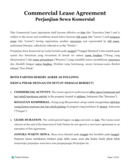 Commercial lease agreement Indonesia 1