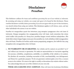 Disclaimer Indonesia