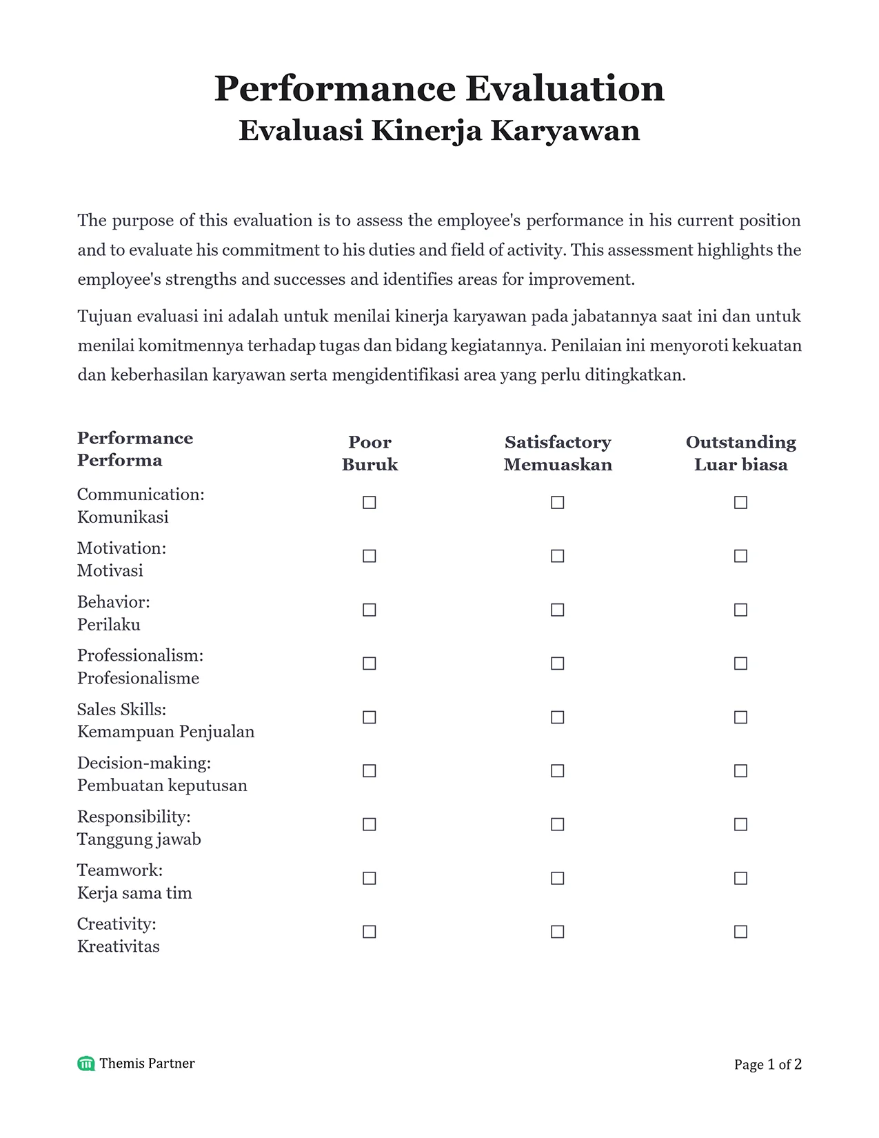 Employee performance evaluation Indonesia 1