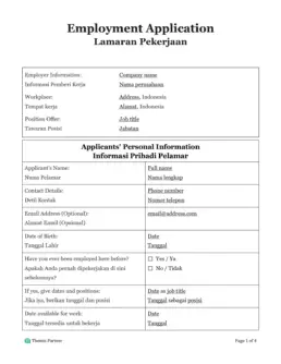 Employment application Indonesia 1