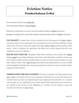 Eviction notice Indonesia 1