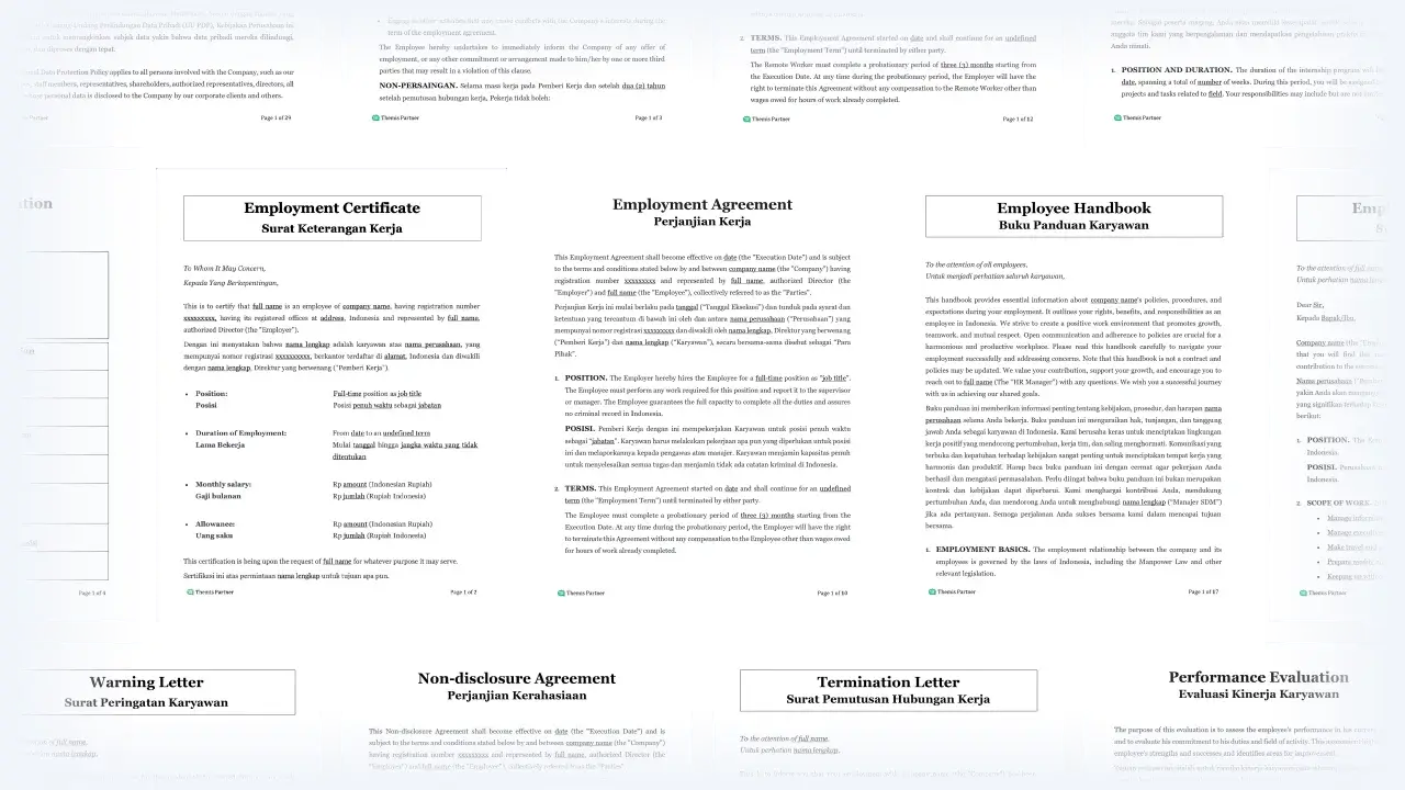 HR document templates Indonesia