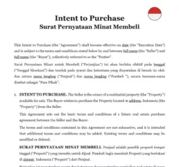 Intent to purchase letter Indonesia
