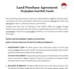 Land purchase agreement Indonesia