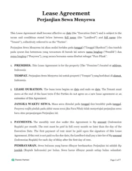 Lease agreement Indonesia 1