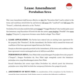 Lease amendment Indonesia