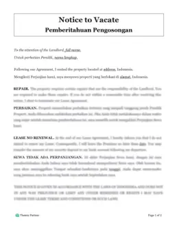 Notice to vacate Indonesia 1