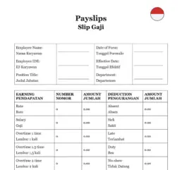 Payslip form Indonesia