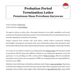 Probation period termination Indonesia