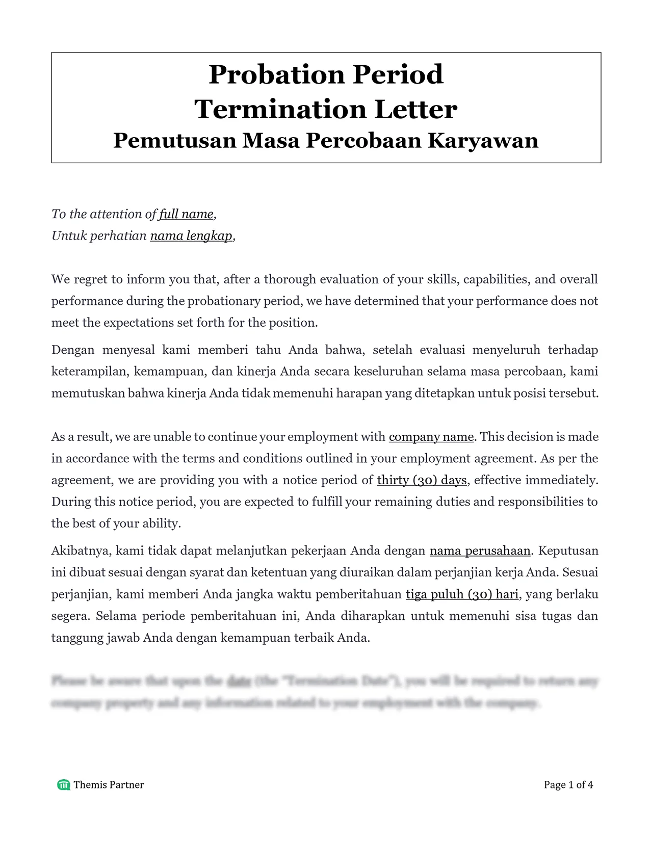 Probation period termination Indonesia 1