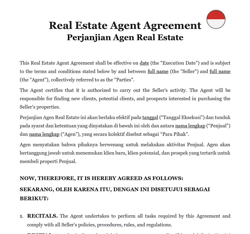 Real estate_agent agreement Indonesia