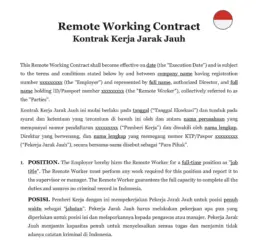 Remote working contract Indonesia
