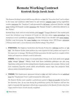 Remote working contract Indonesia 1
