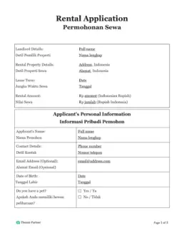 Rental application Indonesia 1