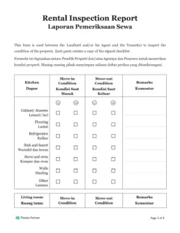 Rental inspection report Indonesia 1