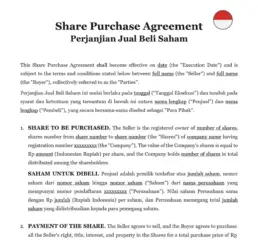 Share purchase agreement Indonesia
